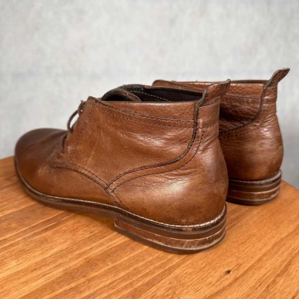 Cole Haan Chukka Boots Mens 10 M Brown Leather C11847 Good Lace Up Ankle Boot